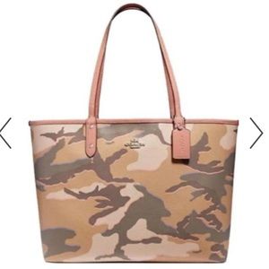 Coach Leather Wild Reversible Camo Tote